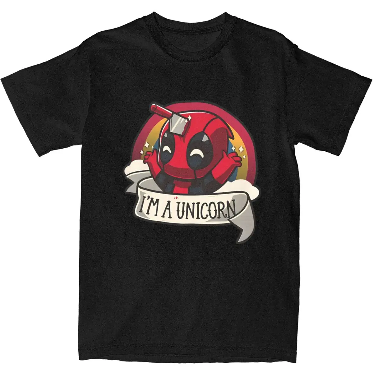 Мужские футболки 2024 Deadpool I'm A Unicorn хлопковая одежда летняя забавная футболка с