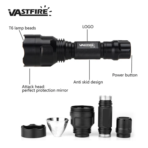 VASTFIRE фонарик C8 зеленый/красный/белый алюминий