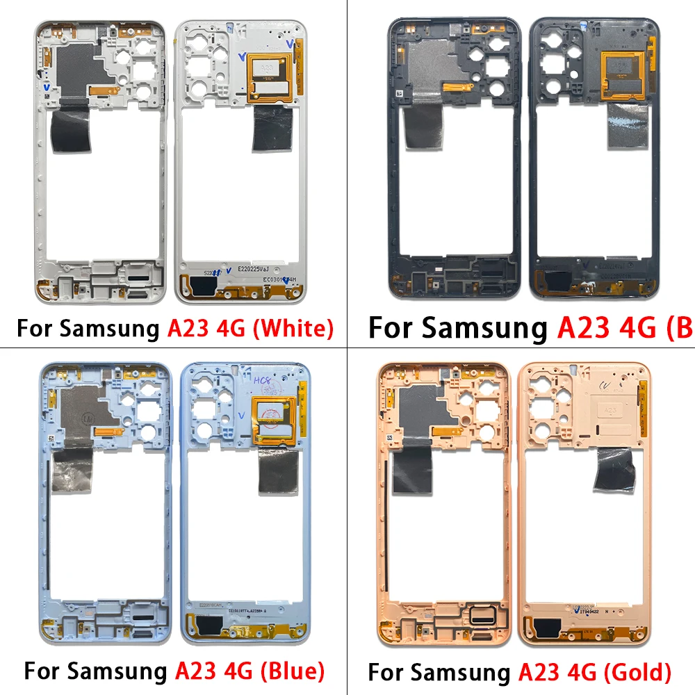 10 шт. новый корпус средней рамки с боковыми кнопками громкости для Samsung A23 4G A235F / 5G