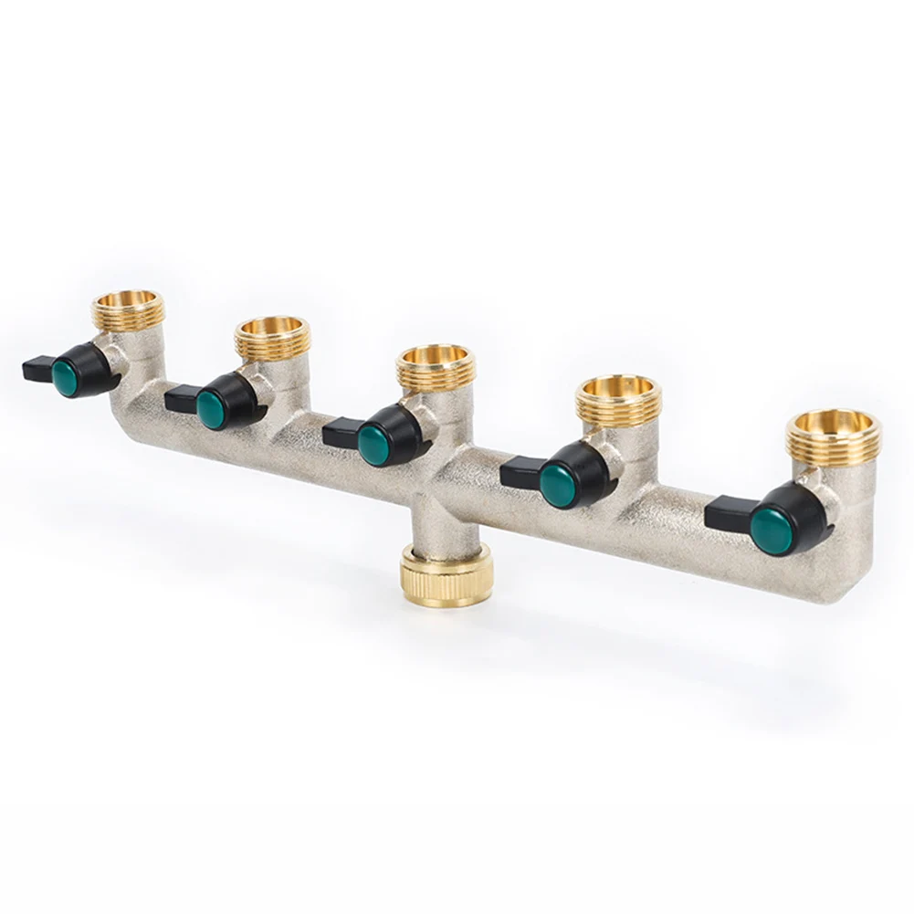 

Distributor 5 Way Brass Water Distributor Garden Hose Tap Connector Easy and Hassle Free Installation 3/4 Inch Adapter