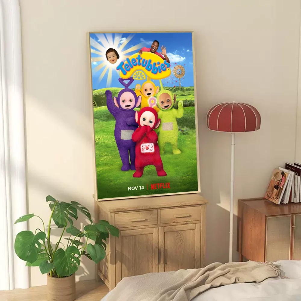 Cute Teletubbies DIY Sticky Poster Vintage Room Bar Cafe Decor Home