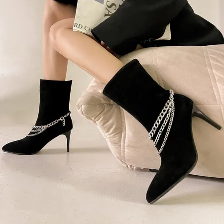 

Big size womens fashion boots Pointed toe high heels winter boots for women boots female women shoes women shoes