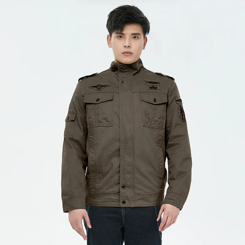 2024 Men's Jacket Fashionable Trendy Workwear Vintage Cold Resistant Anti-wind Loose Style Other Material
