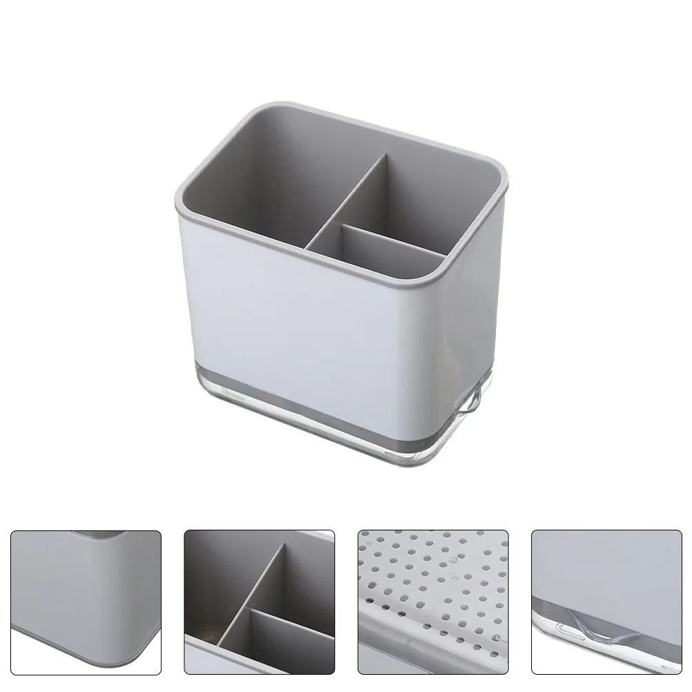 

Kitchen Utensil Holder Chopsticks Fork Spoon Drain Organizer with 3 Compartments