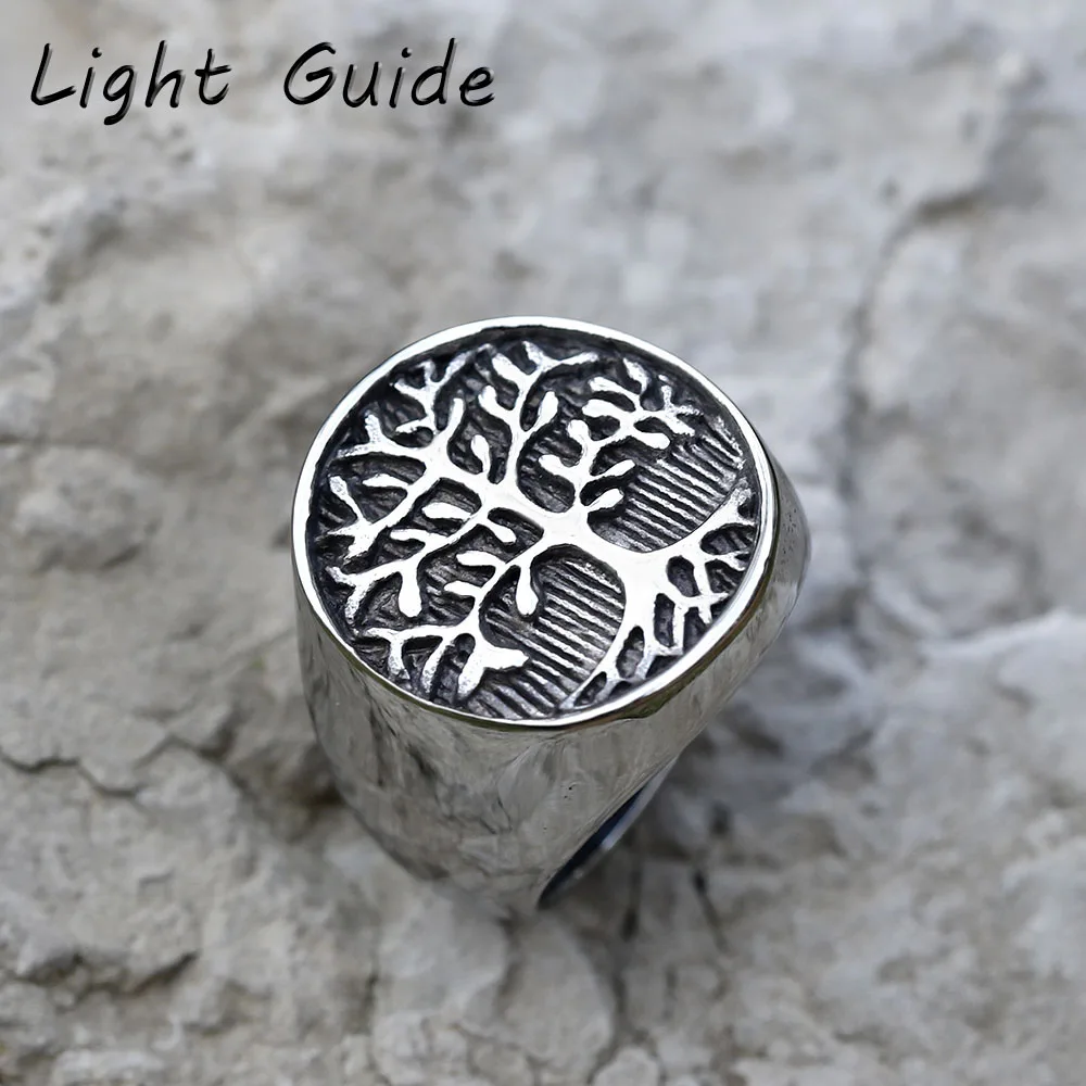 

2022 NEW Men's 316L stainless-steel rings norse viking Odin Tree of life Rings for teens gothic punk Jewelry Gift free shipping