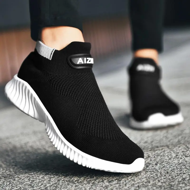 

High Top Socks Sneakers Women's Summer Sports Shoes Running Ladies Sport Shoes Black Knitting Toning Trainers Sneakrs Flat A-729