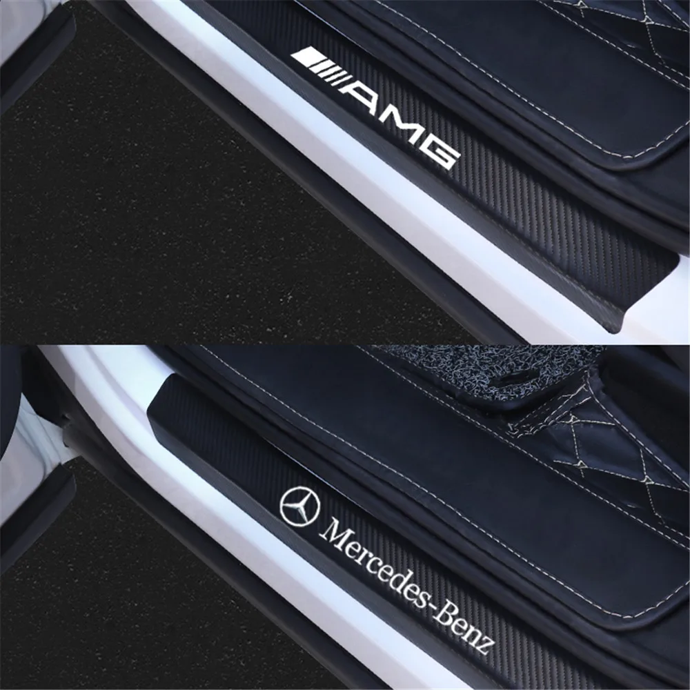 

4X Car Door Threshold Sill Protector Accessory For Mercedes Benz A B C E GLA GLB GLC GLE G M GLS Class W203 W204 W205 W210 W211