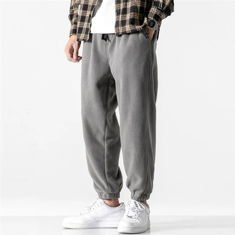 

New Loose Jogging Pants Men 2020 New Fashion Fleece Autumn Winter Warm Sweatpants Male Outdoor Straight Trousers Pantalon Hommes