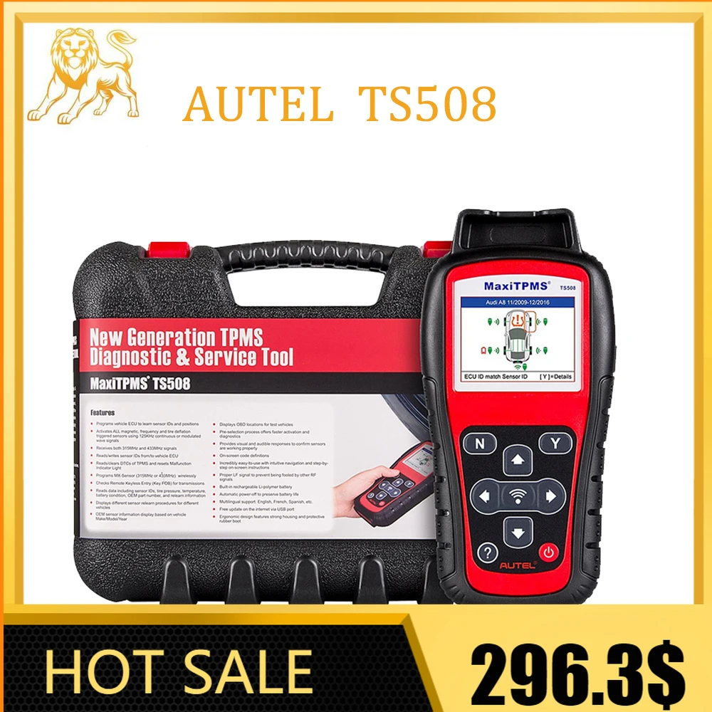 

Autel MaxiTPMS TS508 OBD2 DiagnosticAuto tpms tool With 2in1 Sensor TPMS Relearn Activate/Relearn All Sensors TPMS Reset Read