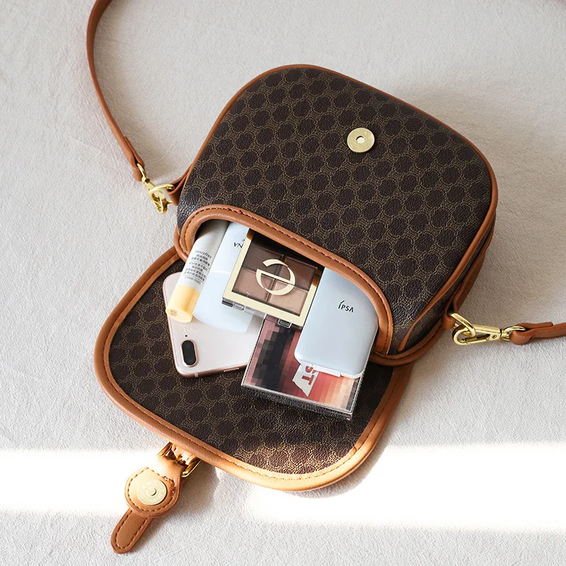 Quality Splite Leather Crossbody Bag For Women Half Round Saddle Crossbody Retro Shoulder Bags Famous Brand Designer Satchels