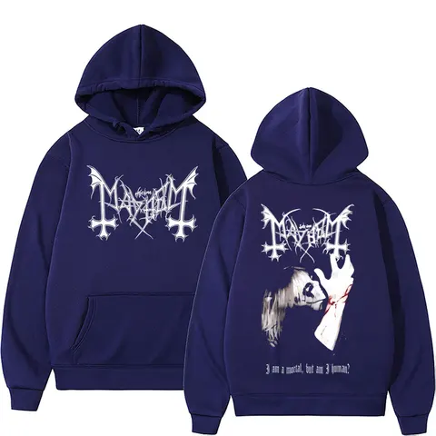 Толстовка с принтом Death Black Metal Mayhem для мужчин и женщин, винтажный повседневный спортивный костюм с капюшоном, мужская мода, уличная одежда большого размера в готическом стиле