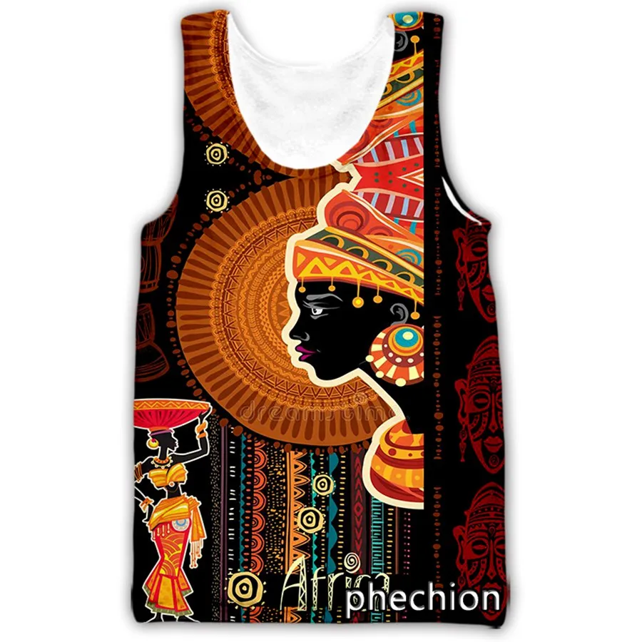 

phechion New Fashion Women/Men's 3D Print African Women Tank Tops Harajuku Vest Summer Undershirt Shirts Streetwear D05