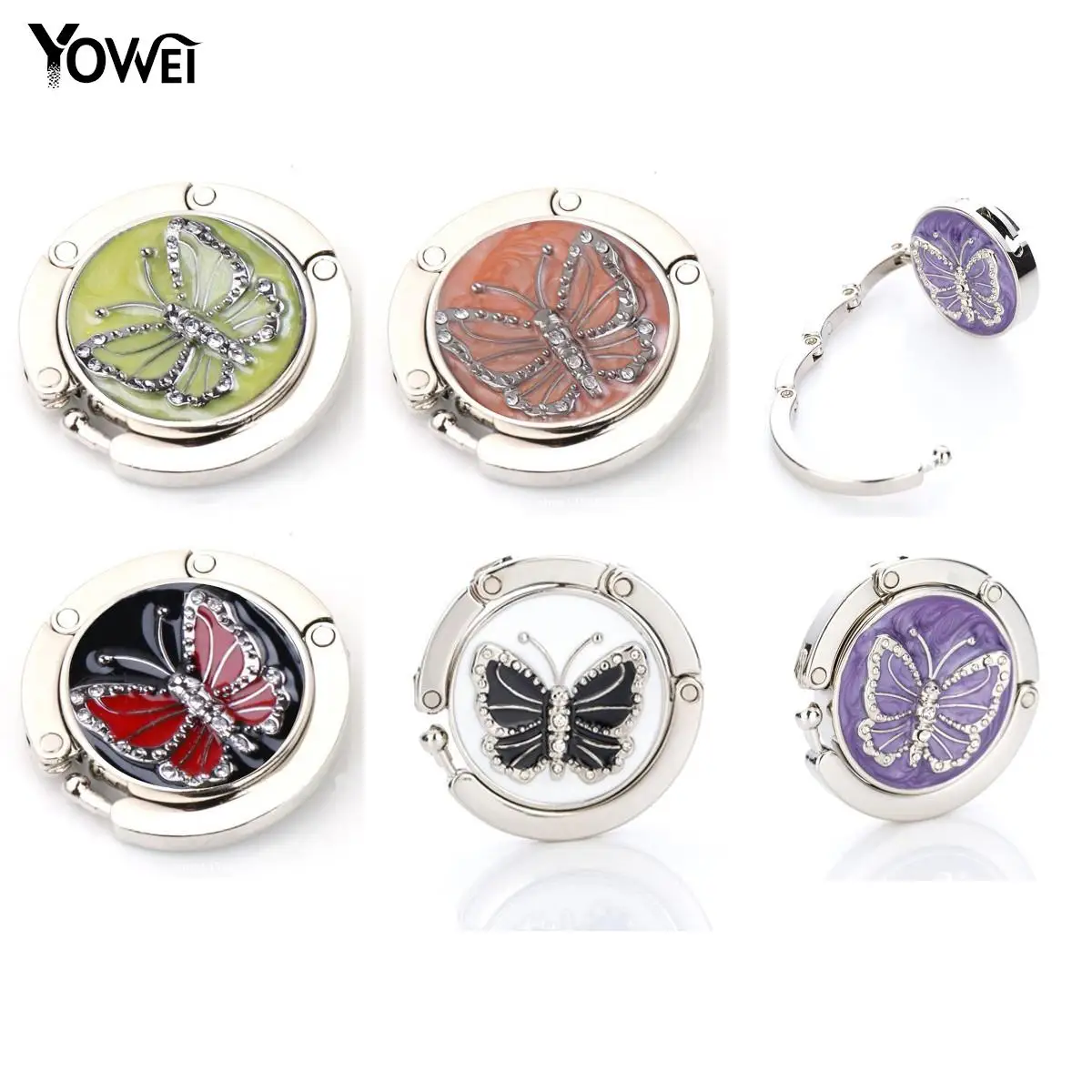 

1PCS Alloy Purse Handbag Bag Hanger Hook Holder Portable Fashion Table Hook Unique Folding Crystal Unique Folding Hook