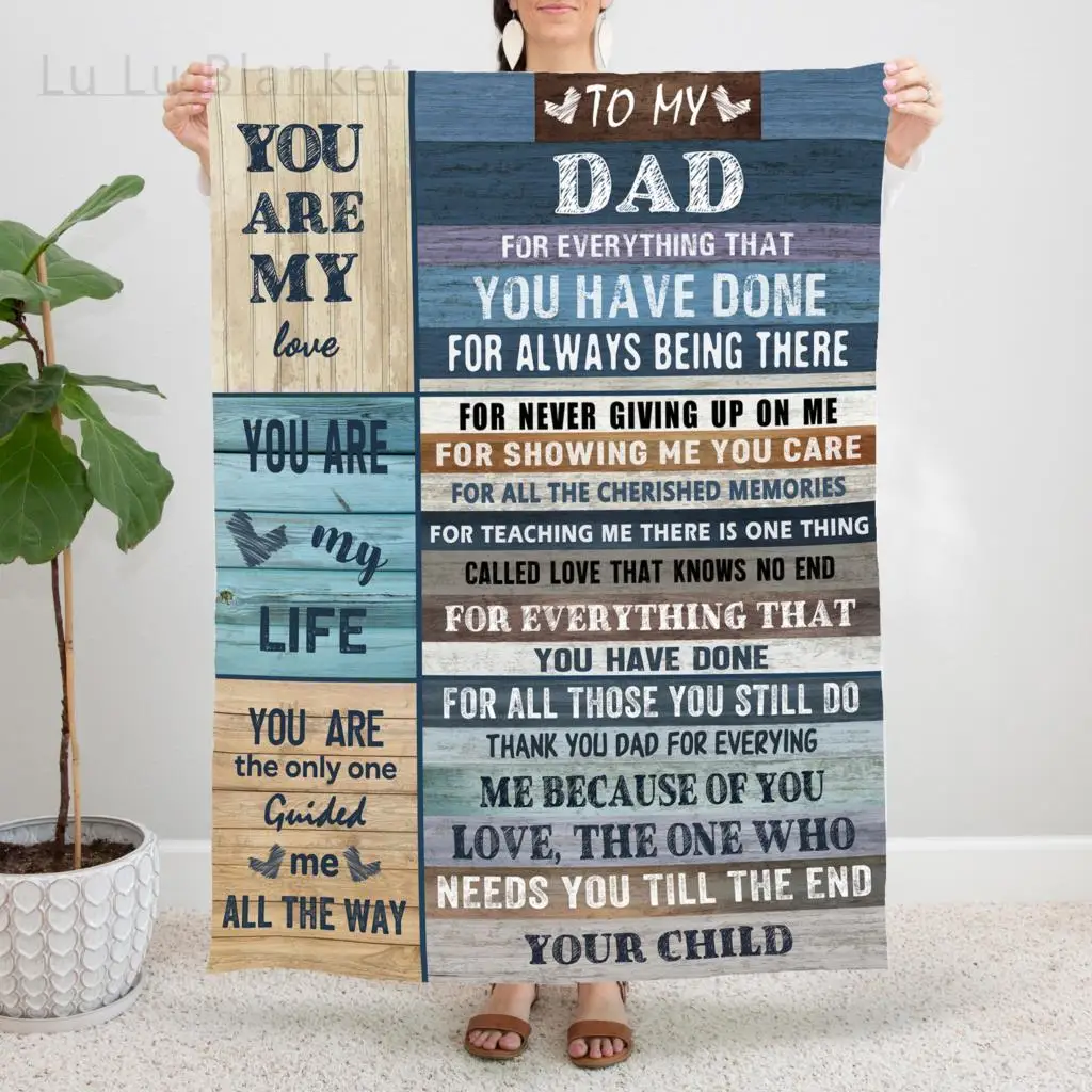 

To My Dad Gifts From Daughters Father Day Blanket Bedding Sofa And Travel Gifts For Dad Flannel Warm Throw Blankets for Bedroom