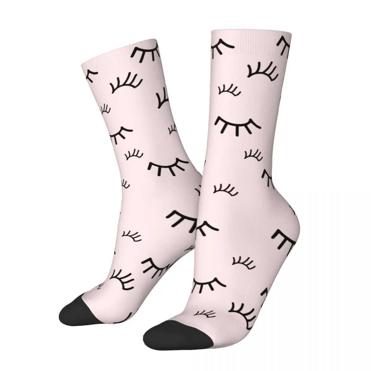 

Носки розовые с ресницами для мужчин и женщин, модные Мультяшные красивые носки с закрытыми глазами, новинка, подарок на весну, лето, осень, з...