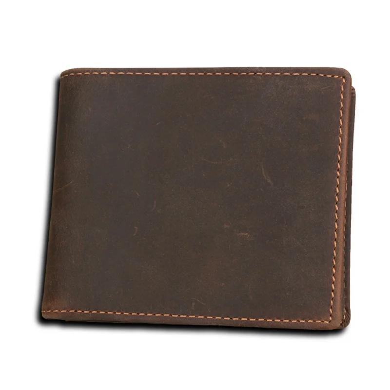 Genuine Cow Leather Men Short Wallet RFID Blocking Male Small Coin Purse Multi Function Card Holders Man Money Wallet