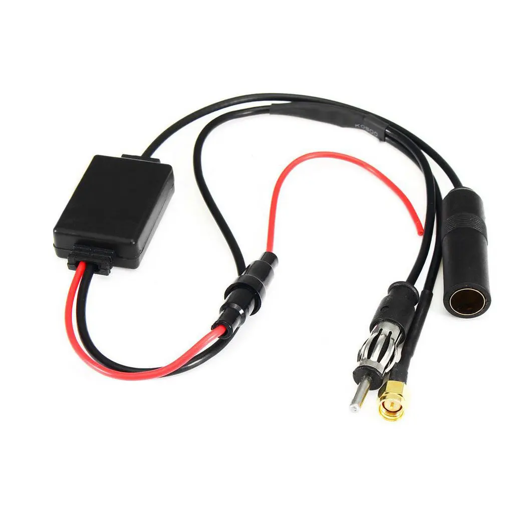 

Car Digital Radio FM Antenna Aerial Amplifier Splitter Cable Cord DVB Female Port Suqare Box