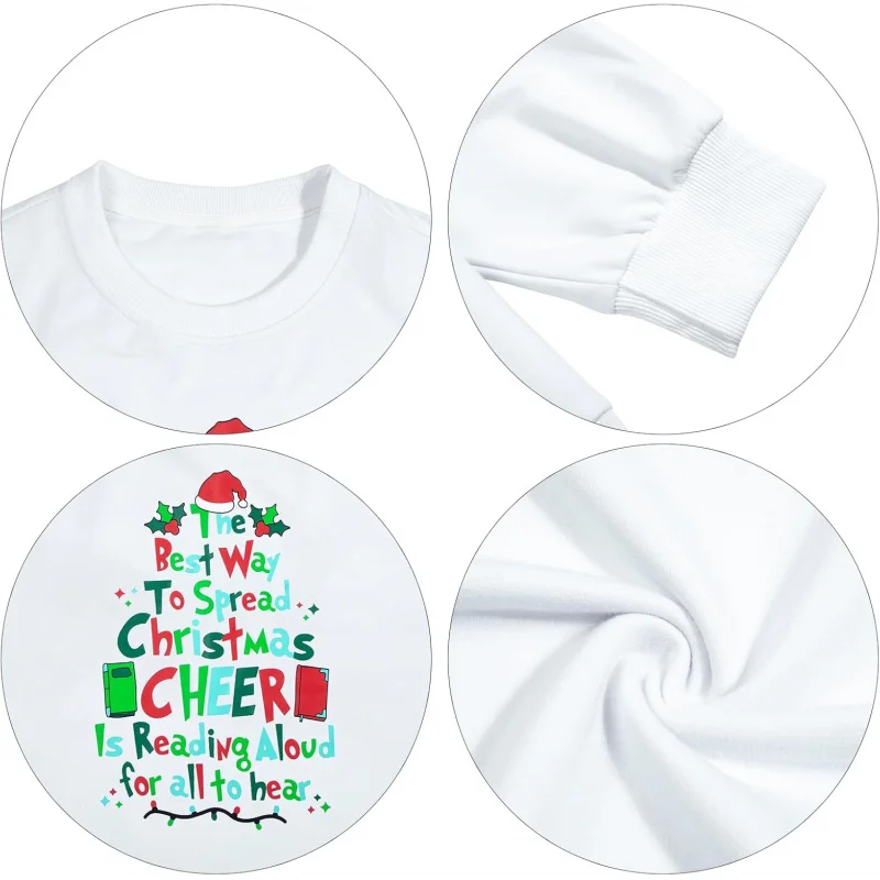 Рождественская женская спортивная рубашка с длинными рукавами круглым вырезом и