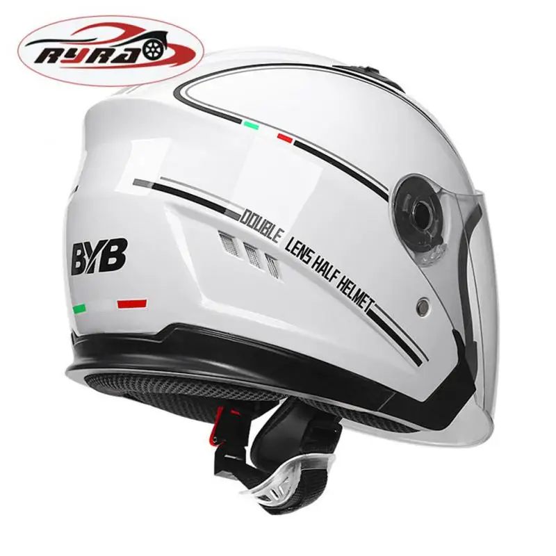 

Шлем для верховой езды с двойными линзами, Универсальный Портативный прочный мотоциклетный шлем, 56-62 см, защитный шлем