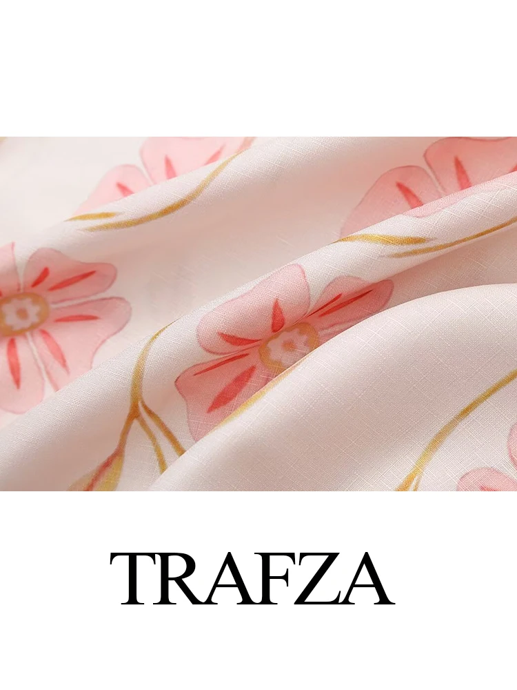 Женское короткое платье с круглым вырезом и цветочным принтом в стиле ретро