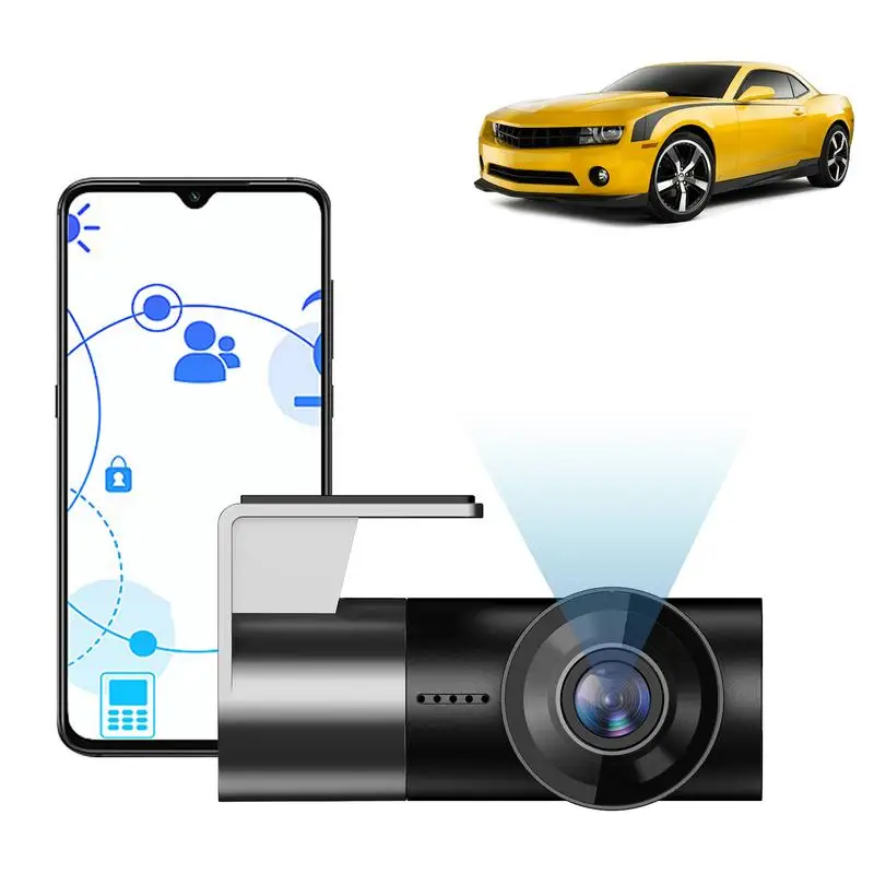 

Камера для автомобилей 1080P WiFi Автомобильный видеорегистратор видеокамера 170 широкоугольная камера с Wi-Fi и управлением через приложение 24-часовой ночной мониторинг парковки