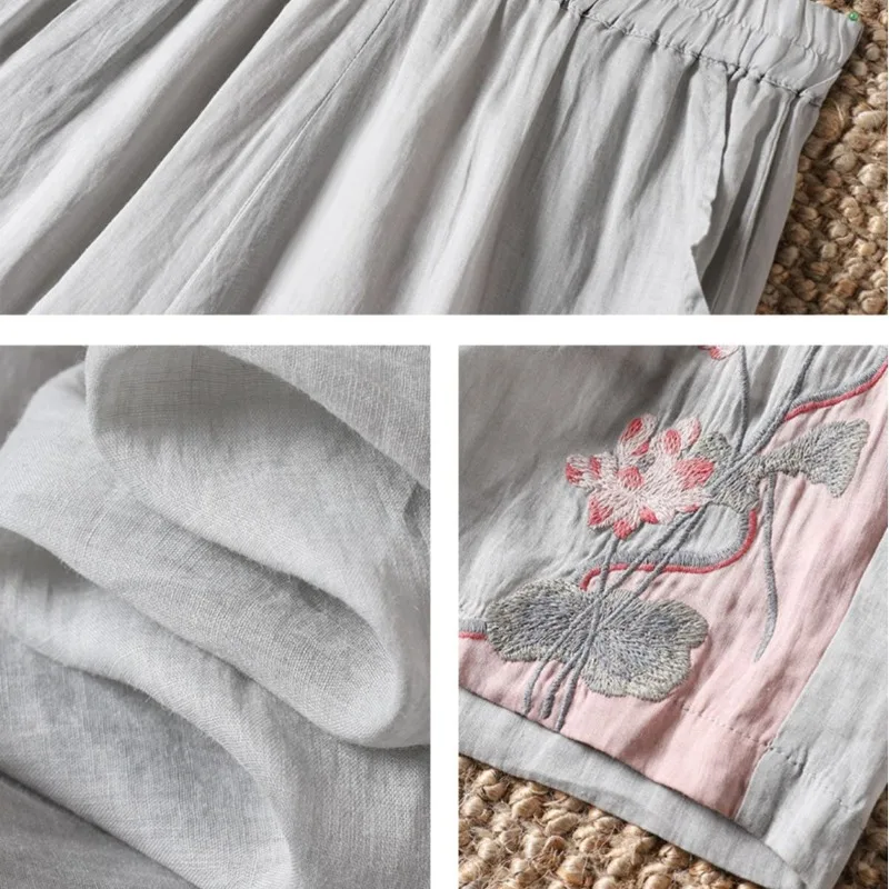 Женские винтажные широкие брюки свободные прямые однотонные повседневные в