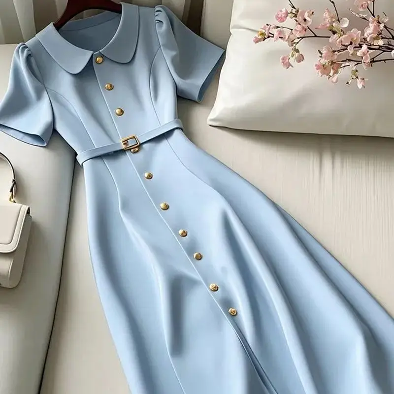 Сплошное цветное вечернее платье трапециевидной формы новое летнее женское с