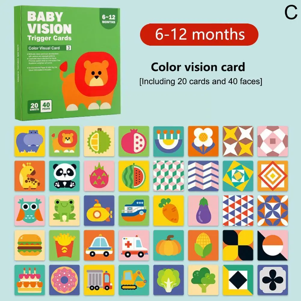 

0-36m Baby Early Education Card Black And White Cards Montessori Stimulation Cognitive Training Color Shape Animal Visual T A0b8