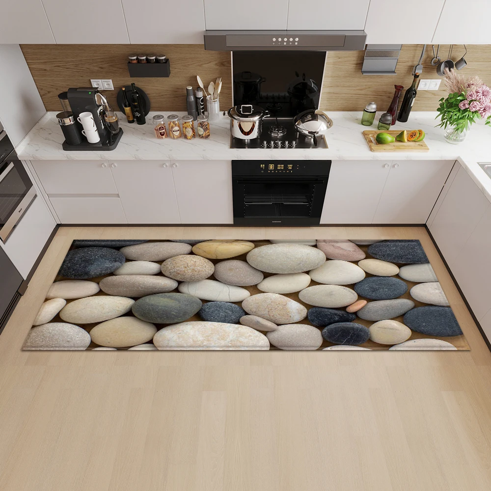 

Современный кухонный Придверный коврик, декоративный ковер для спальни, ванной, противоскользящий напольный длинный ковер для дома, балкон...