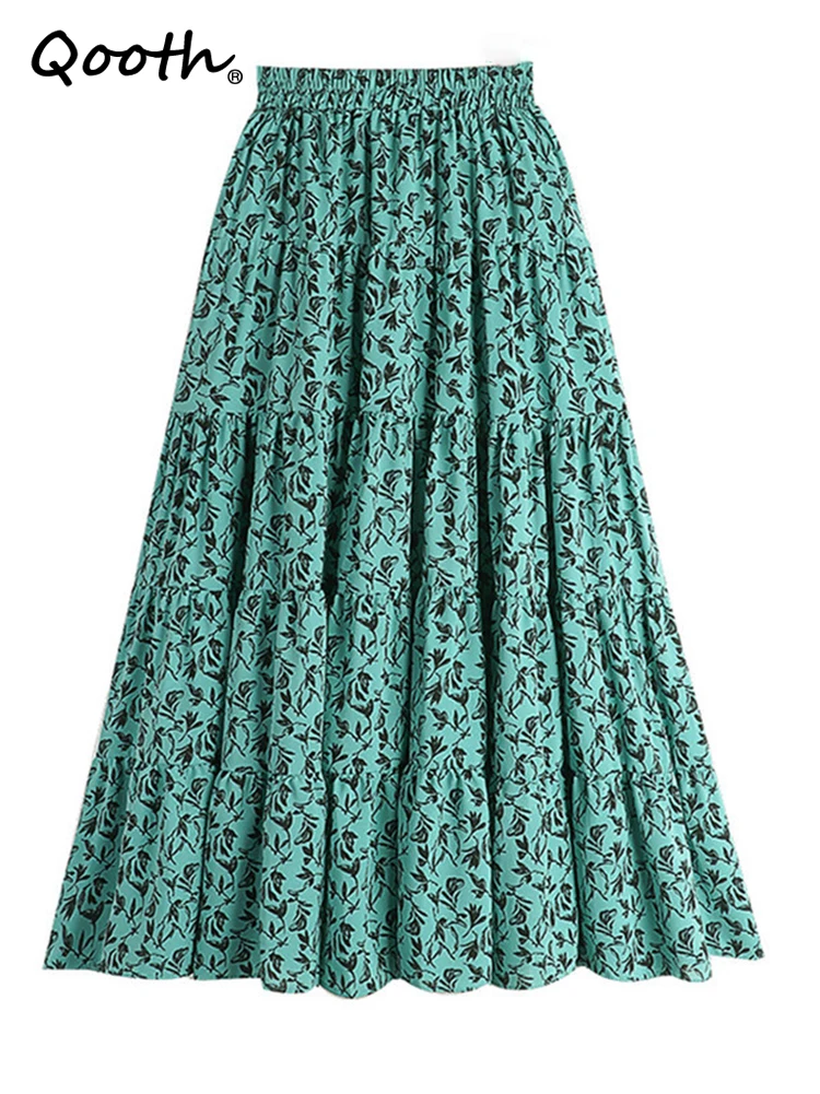 

Женская Юбка-миди с цветочным принтом, с высокой талией