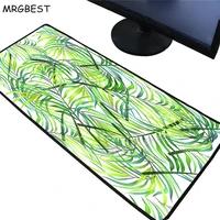 mrgbest 90x40cm gaming mouse pad anime high quality office laptop desk mat hd print palm leaf pattern computer game pads