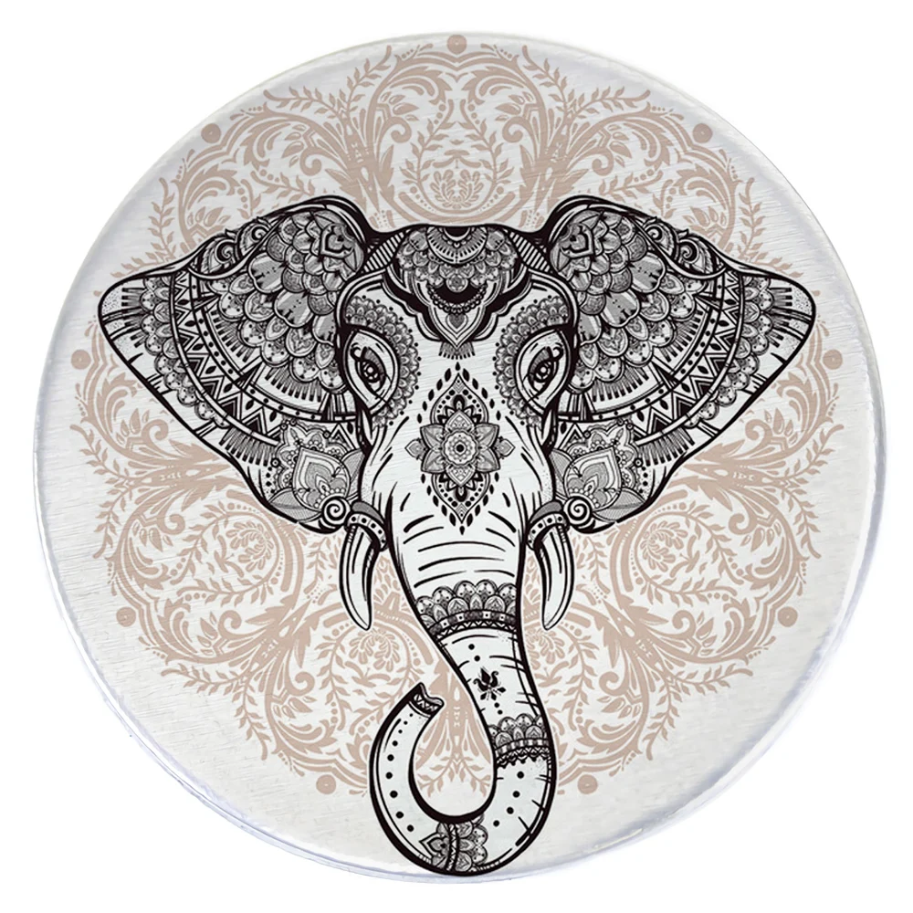 

Круглый ретро-ковер CLOOCL Datura с индийским Рисунком Слона, коврики для пола, 3D Графические коврики для гостиной, коврик, фланелевый коврик