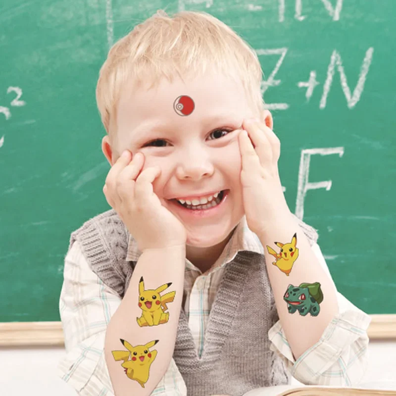 Милые татуировки с покемонами для детей и взрослых светящиеся наклейки в стиле