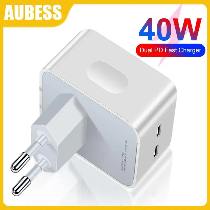

For Travel Eu Uk Power Adapter Quick Charge Adapter Type C Port Dual Type-c Charging Head Fast Charge Usb C Charger