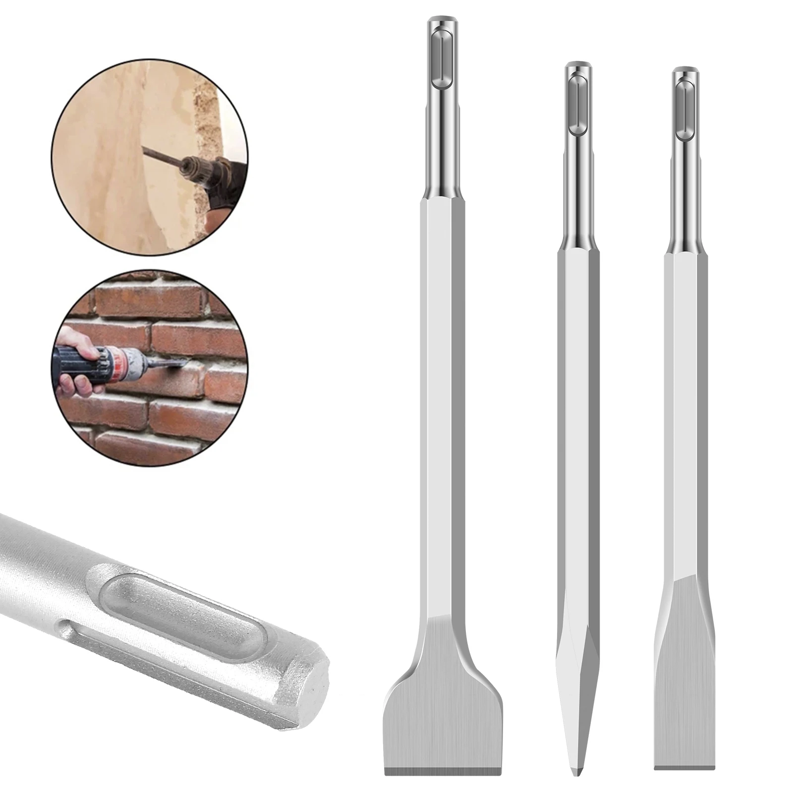 

3 шт. долото сверло из закаленной стали долото с шестигранным хвостовиком плоское долото роторный молоток лопатка долото для удаления плитки Набор долото с