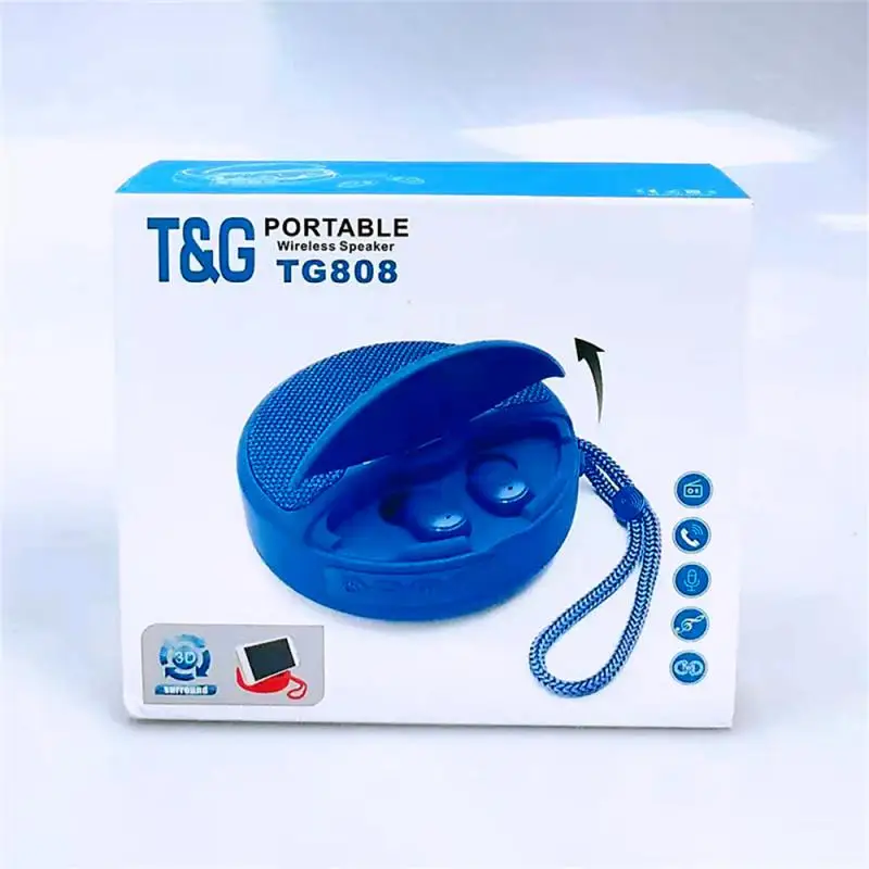 

Mini New Tg808 2 In 1 Wireless Subwoofer In-ear Earphone Portable Speaker Support Tf Card Fm Radio Speaker Portable