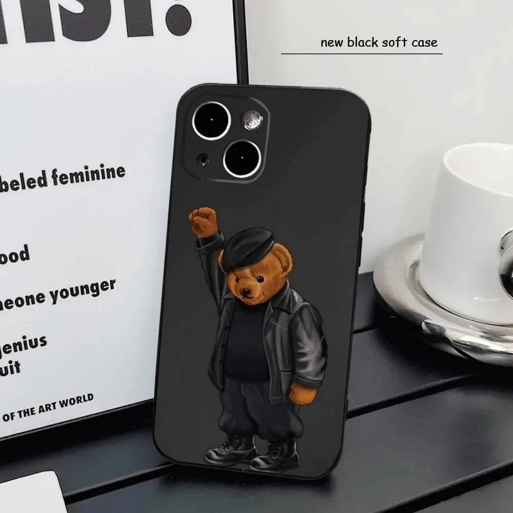 B-BaronS F-FilouS Bear модный телефон Женский Для iPhone16 15 14 13 12 Mini 11 Pro XR X XS MAX 7 8 Plus силиконовый