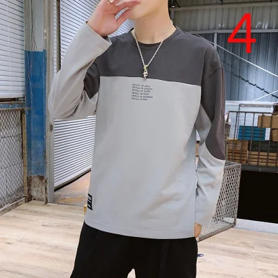 

Men's Long Sleeve T-Shirt 2020 Fall Outfit Cotton Tops Trendy Bottoming Shirt Men's