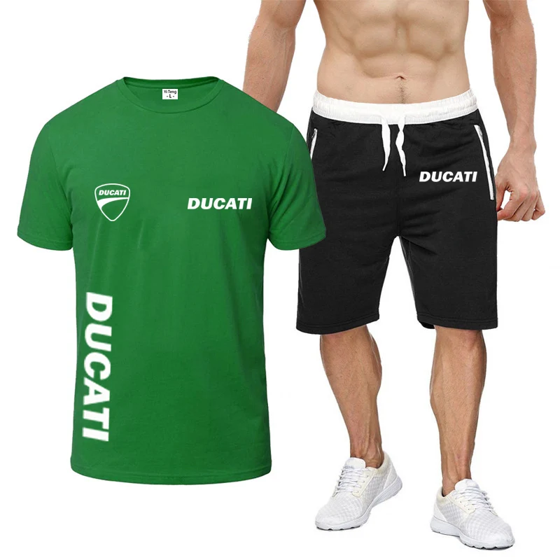 

2022 Ducati Men New Fashion Printed Sports Quick-Drying Running Summer T-shirt Shorts Popular Harajuku Comfortable Suit