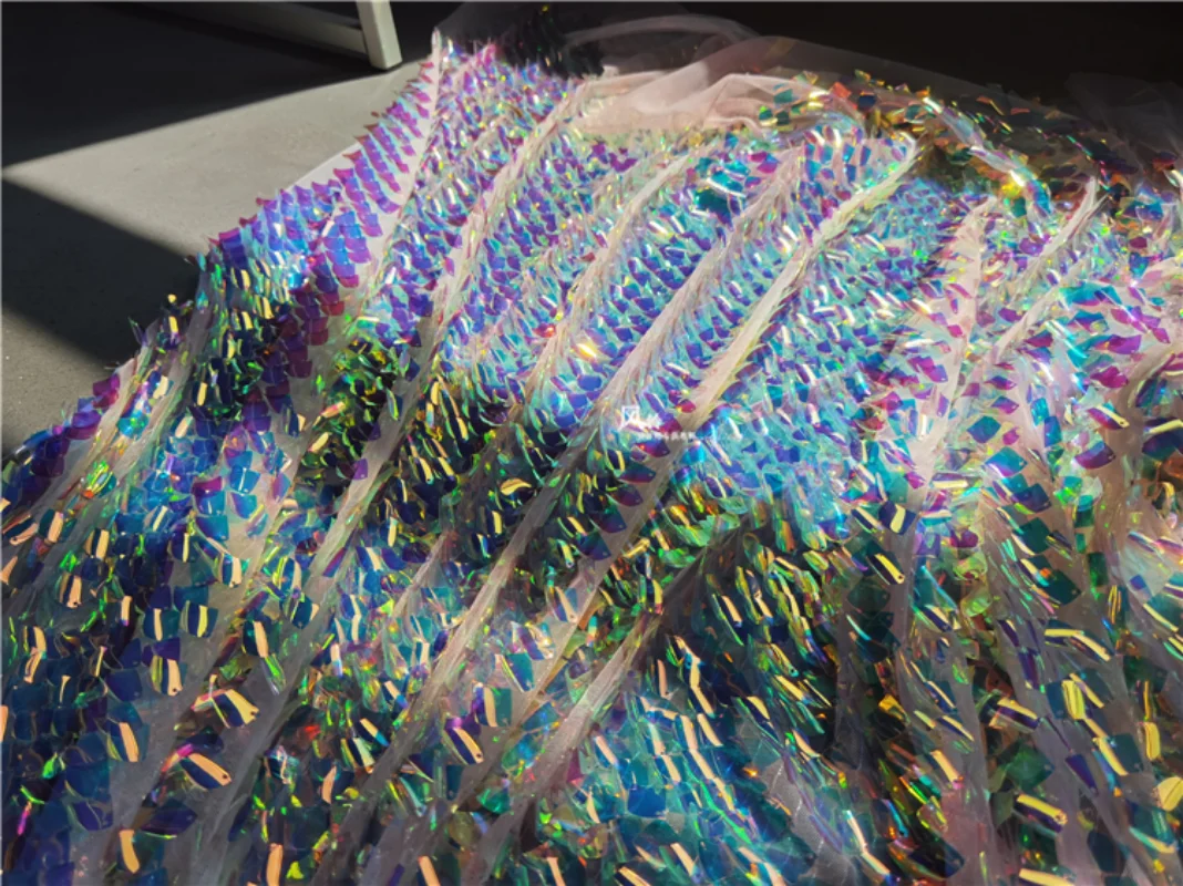 Вышитая марлевая ткань прямоугольные блестки мерцающий фон сделай сам