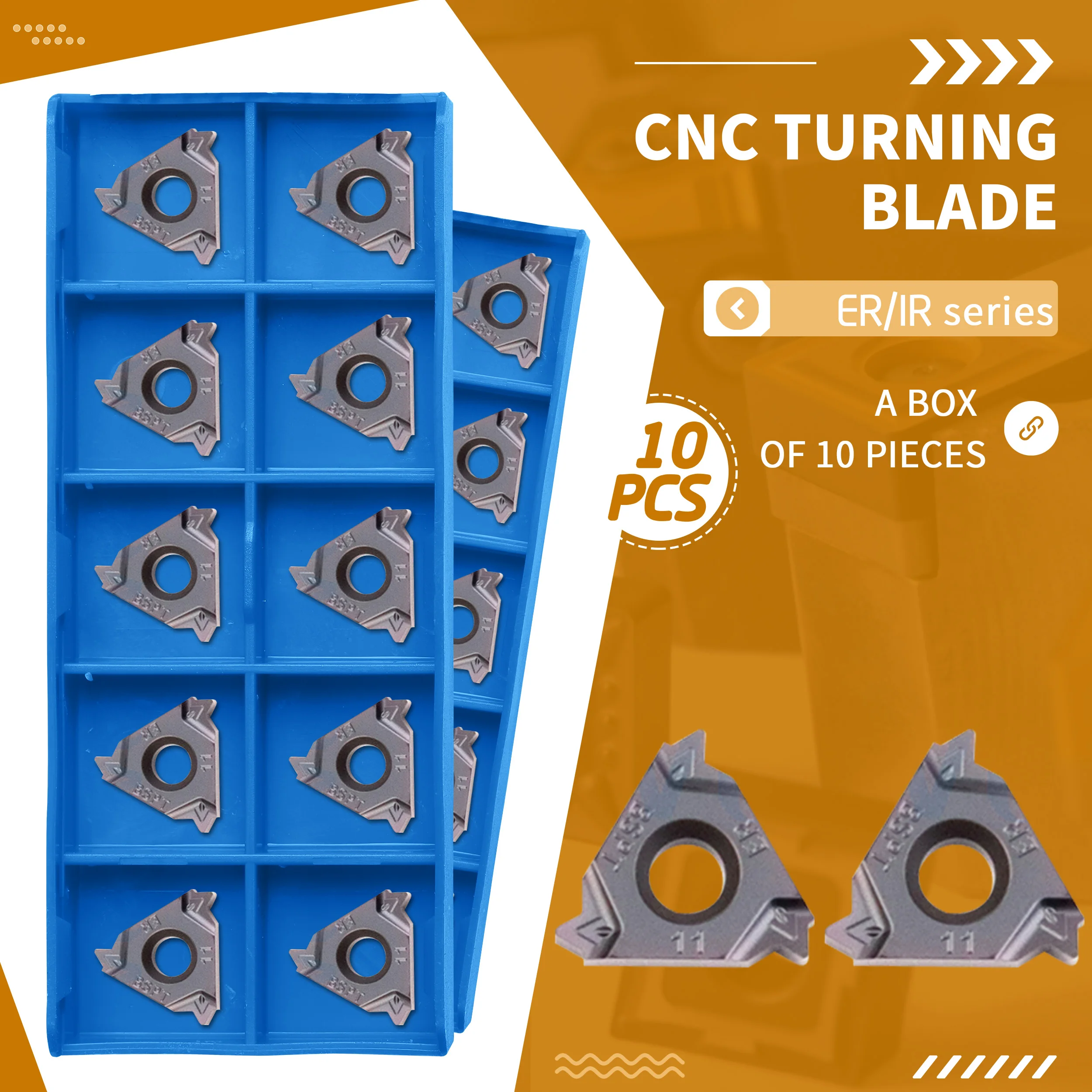 

10Pcs 16ER 11BSPT 16IR 14 19BSPT SK2025 Carbide CNC Lathe Turning Insert Used In Internal And External Thread Turning Tool Arbor