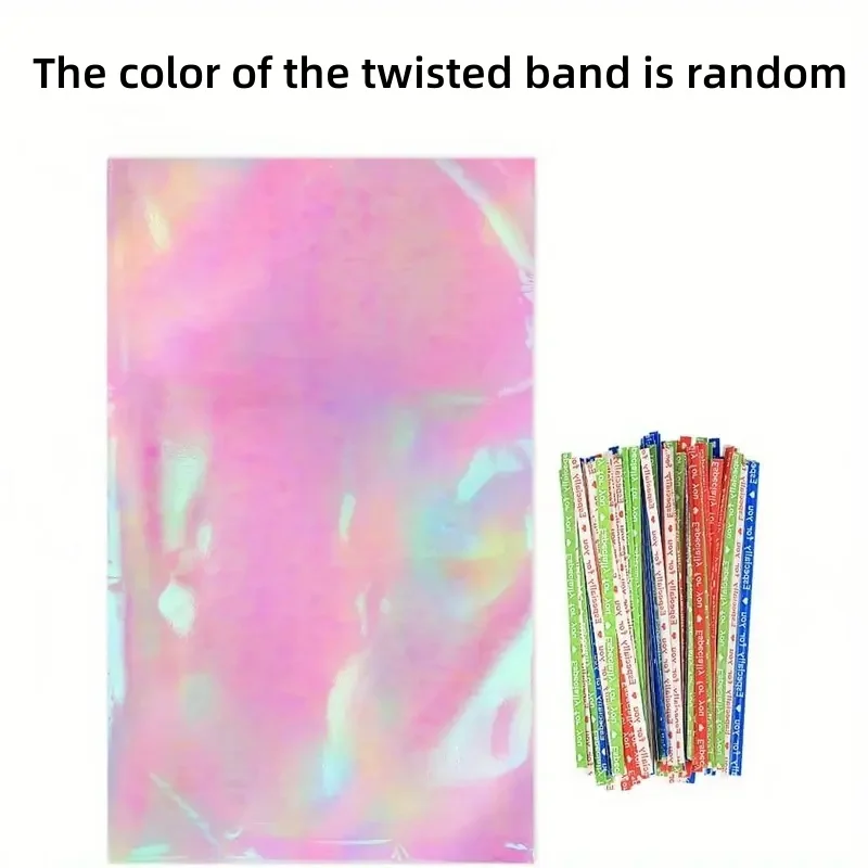 

Голографические Подарочные Пакеты Радужных Цветов, Прозрачные, С Бантом, Для Вечеринок, Дней Рождения, Конференций, Свадеб