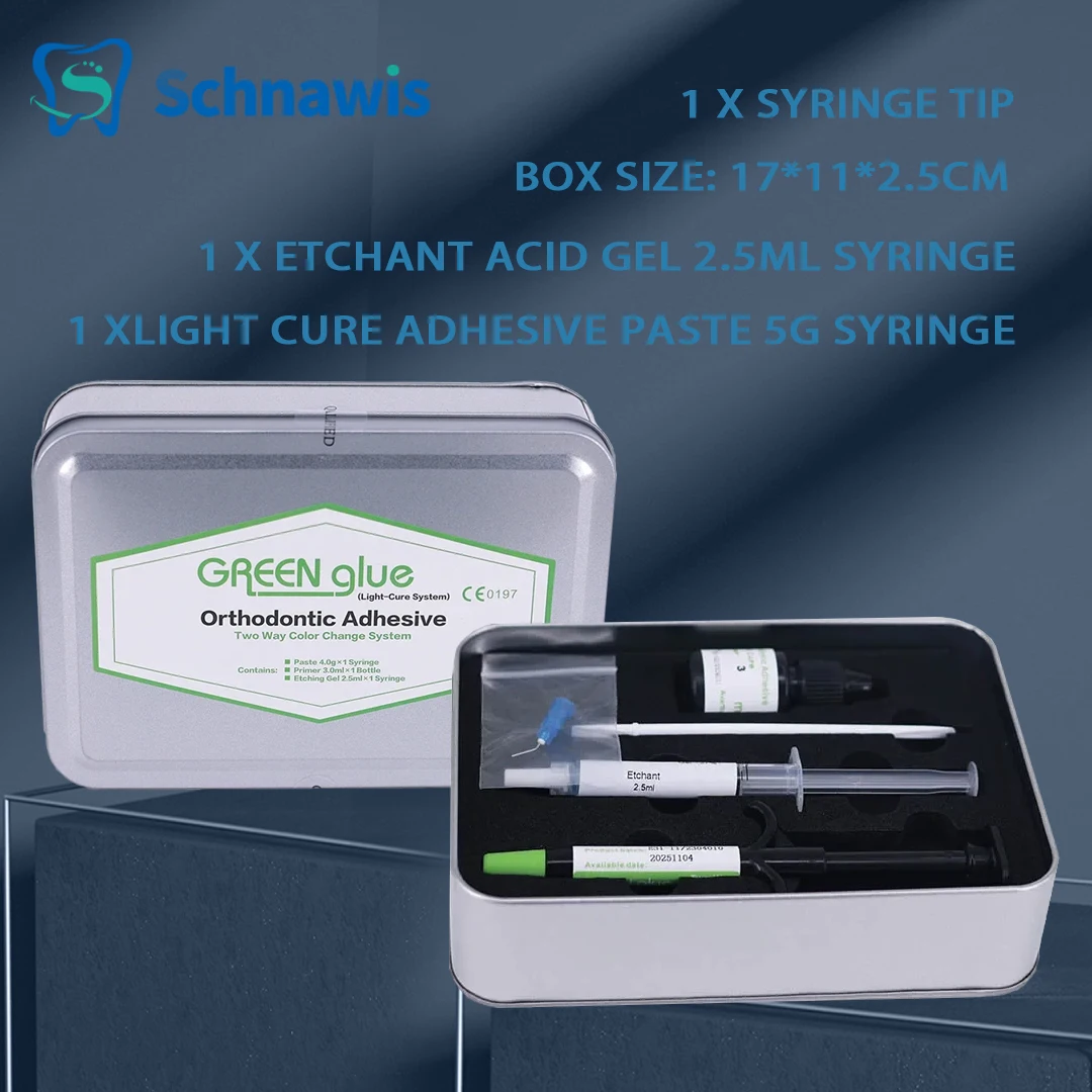 Стоматологический ортодонтический клей зеленый полный комплект склеиваемая