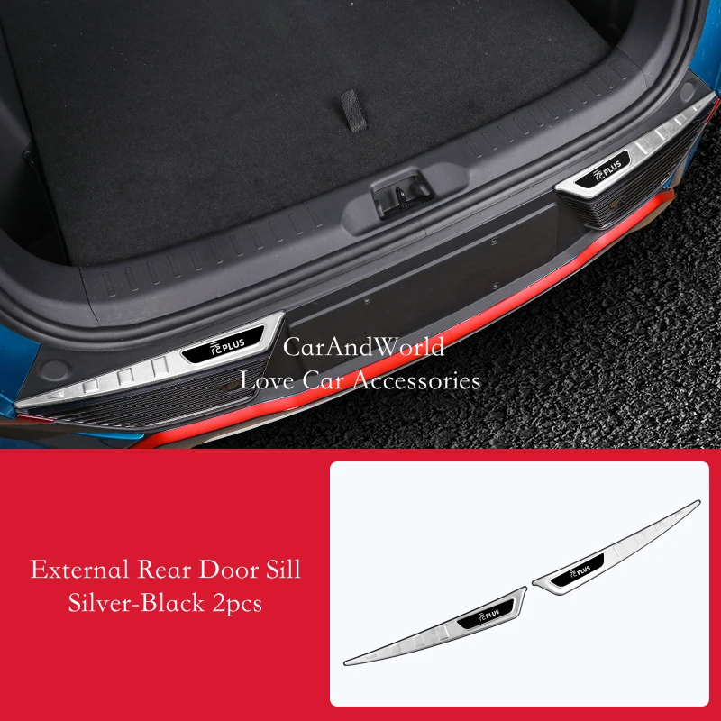 

Stainless Steel Rear Door SIll Suff Plate Tail Gate Pedal Trims Cover Car Decerative Accessories For BYD YUAN PLUS ATTO 3 2022