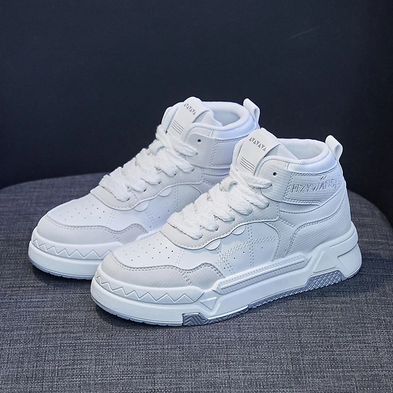 

Новинка 2022, женская обувь, модная кожаная повседневная спортивная обувь на плоской подошве для скейтборда, осенне-зимние ботинки на толстой...