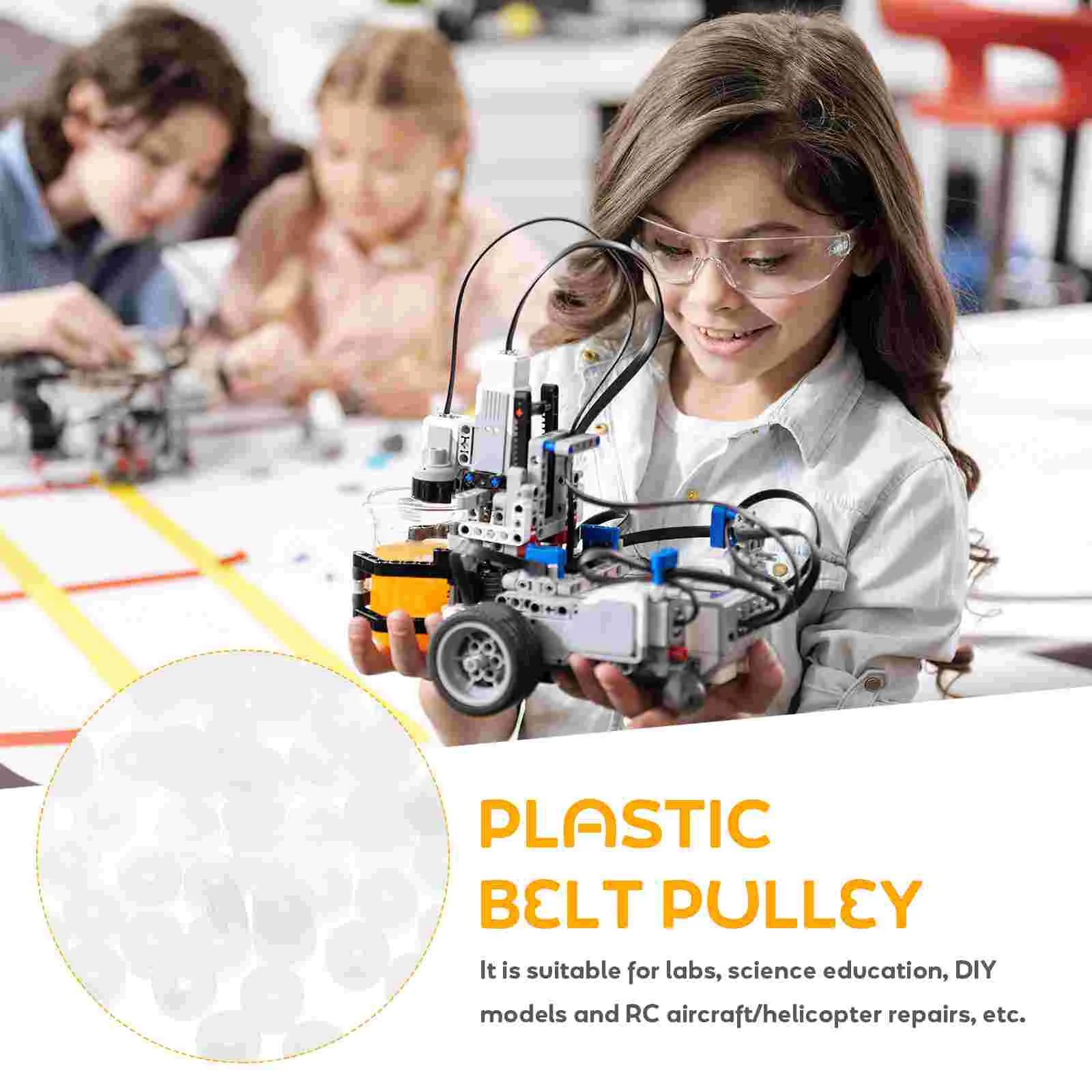100 шт. шкив игрушки-роботы двигатель модель DIY колесо с отверстием 2 мм пластиковый