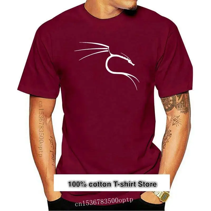 

Camiseta 100% de algodón para hombre, camisa de manga corta con estampado de dragón Kali Linux, a la moda, de verano, nueva