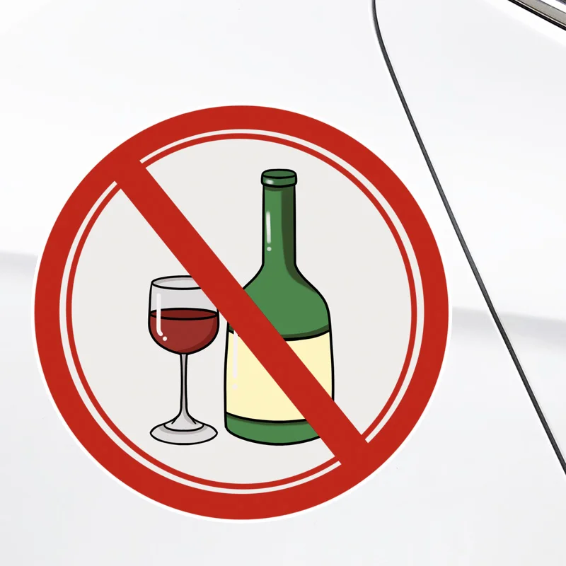 

M1072# Car Sticker No Drinking PVC Waterproof Vinyl Decal Car Accessories Decor Pegatinas Para Coche