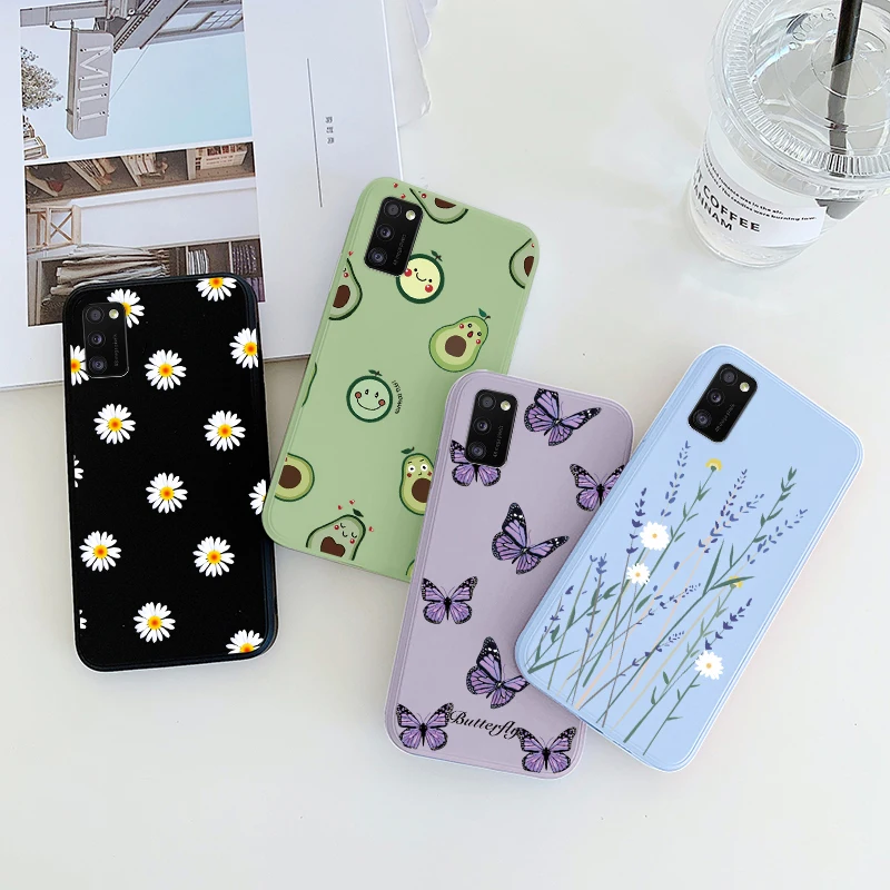 Чехлы для Samsung A41, мультяшный мягкий милый силиконовый чехол для телефона Samsung Galaxy A41 A 41 GalaxyA41 A415 SM-A415F A415F, цветок из ТПУ
