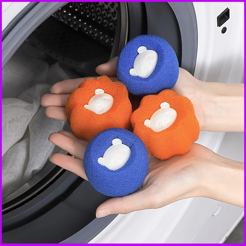 

Washing Machine Sponge Cleaning Ball Sticky Lint Stain Removal Laundry Anti-tangle Magic Stain Removal Clear Laundry Ball